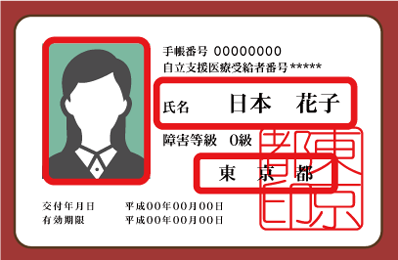 障がい者手帳(顔写真付)